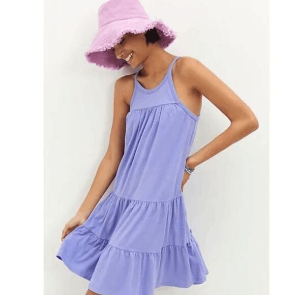 NEW! Sundry Tiered Mini in Iris (purple) Strappy Halter Neck Size Small - Picture 1 of 12